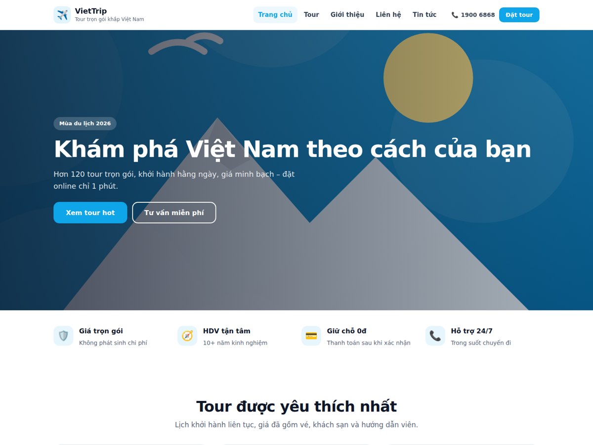 Du lịch Tour – VietTrip (PHP)